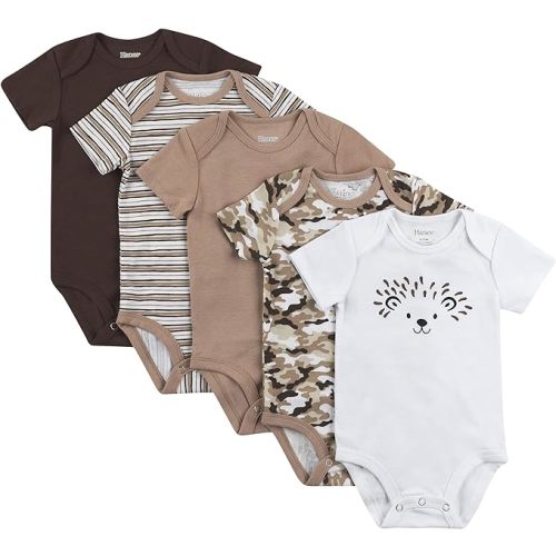 Hanes Baby and Toddler Ultimate Flexy Short Sleeve Bodysuit (5 Pack)