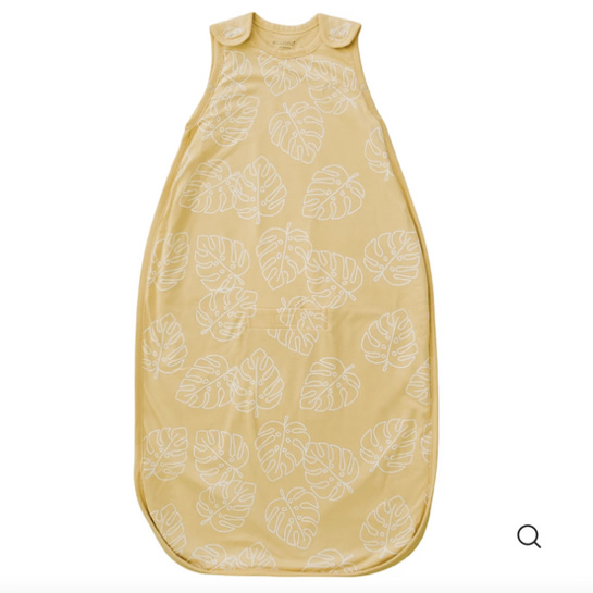 Ecolino GOTS Certified Adjustable Baby Sleep Bag, Organic Cotton, Universal Size: 2 Months - 2 Years, Monstera Leaf