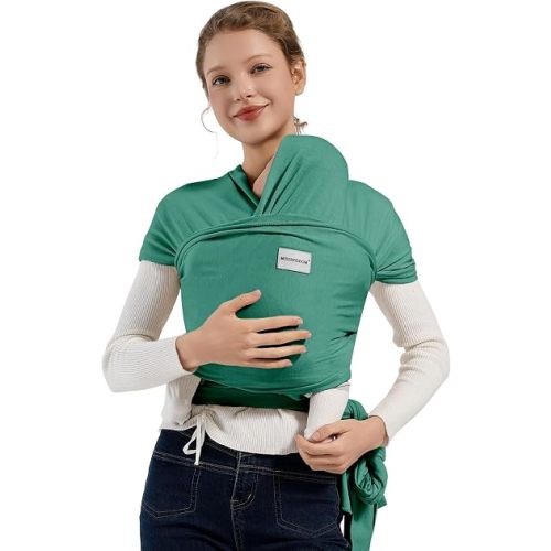 Baby Wraps Carrier, Baby Carrier Wrap Newborn Sling 7-35lbs, Baby Wearing Wrap Newborn Wrap Carrier, Baby Sling Carriers for Newborn and Infant, Green