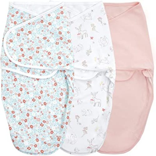 aden + anais Essentials Easy Wrap Swaddle, Cotton Knit Baby Wrap, Newborn Wearable Swaddle Sleep Sack, 3 Pack, Fairy Tale Flowers, 4-6 Months, Large : Amazon.ca: Baby