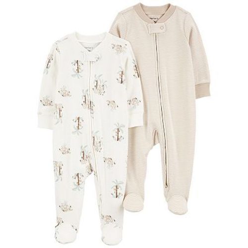 Baby Carter's 2-Way Zip Kangaroo and Tan Sleep & Plays 2-Pack