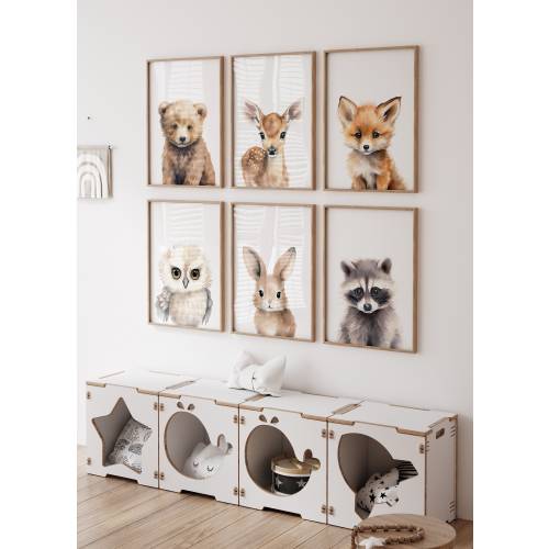 Woodland Nursery Decor, Woodland Nursery Gift, Woodland Nursery Art, Woodland Baby Animal Prints, Kids Room Decor, Woodland Animals Decor