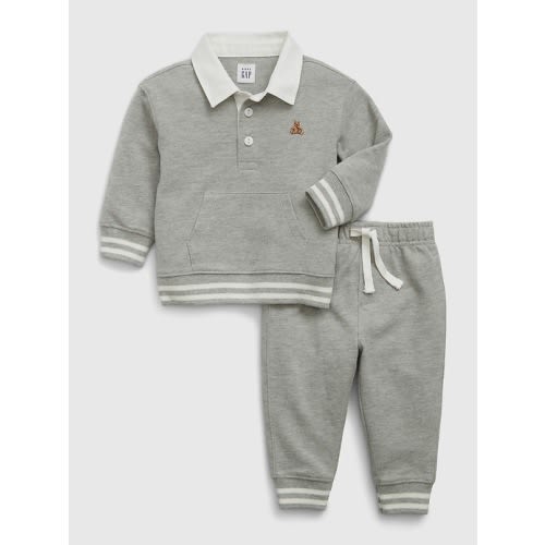 Baby Polo Sweat Set in grey, size: 3-6 M
