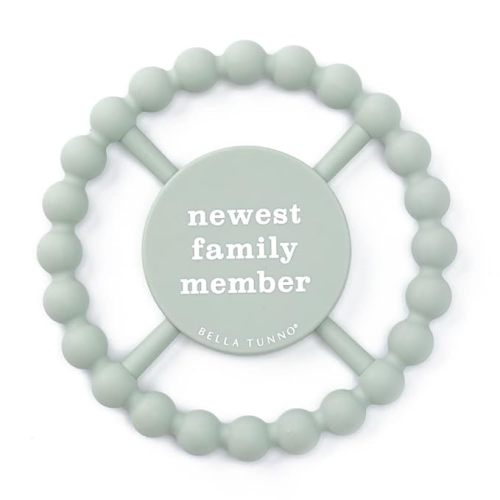 Bella Tunno Happy Teether – Soft & Easy Grip Baby Teether Toy, Silicone Teether Ring to Help Soothe Gums, Non-Toxic and BPA Free, Newest Family Member