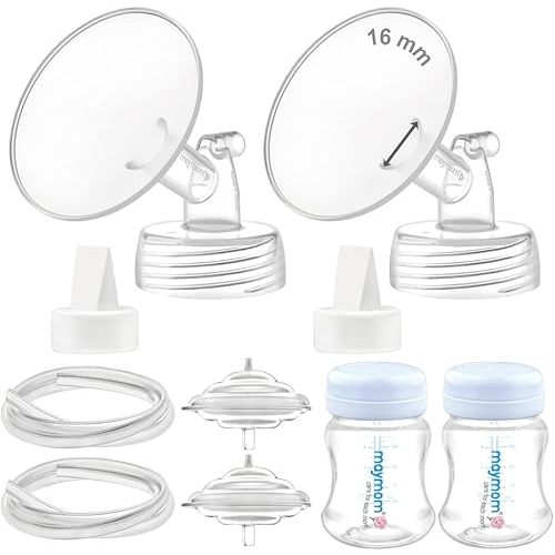 Maymom Pump Parts Compatible with Spectra S2 S1, 16mm Flange Valve Tube Bottle Backflow Protector, Not Original Spectra S2 Replacement Pump Parts Duckbill Valve Bottle