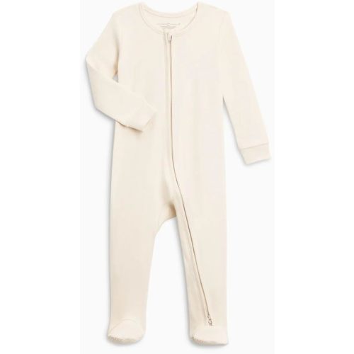 Colored Organics Baby Zip-Up Footed Sleeper with 2-Way Zipper - Newborn Organic Cotton Pajamas - Natural - Newborn