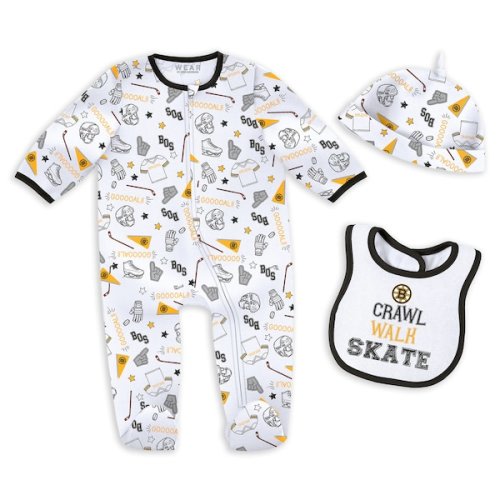 Newborn & Infant Boston Bruins WEAR by Erin Andrews Sleep and Play Sleeper Set with Bib