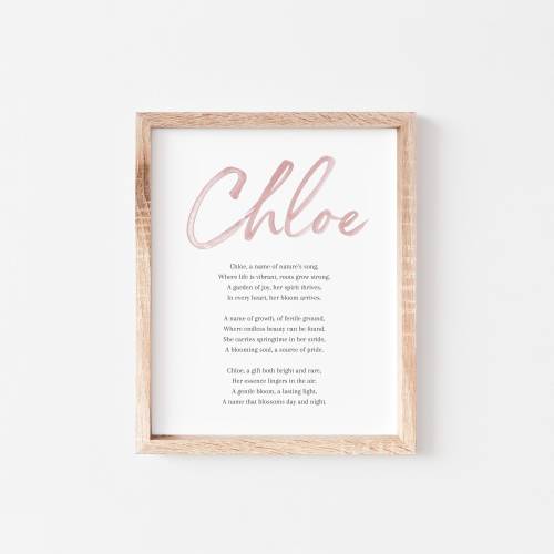 Chloe Baby Name Meaning Poem Baby Names Nursery Sign Girl Names Printable Poem Instant Digital Downloads to put in nursery
