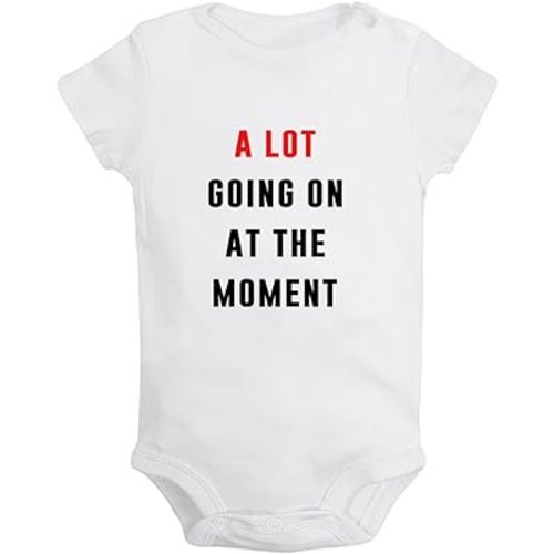 iDzn Babies Unisex A Lot Going On At The Moment Funny Rompers Newborn Bodysuits Infant Jumpsuits Kids Cotton Graphic Outfits