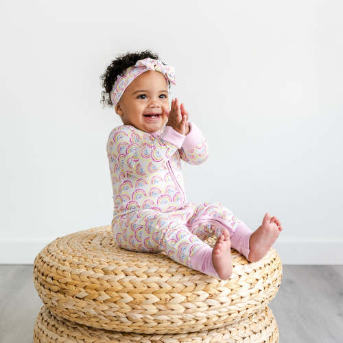 Pastel Rainbows Zippy (Size: 0-3 Months)