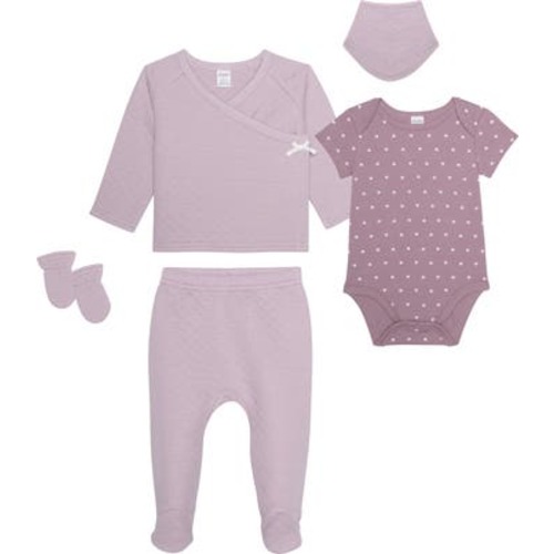 5-Piece Take Me Home T-Shirt, Bodysuit, Footie Leggings, Mitts & Bib Set