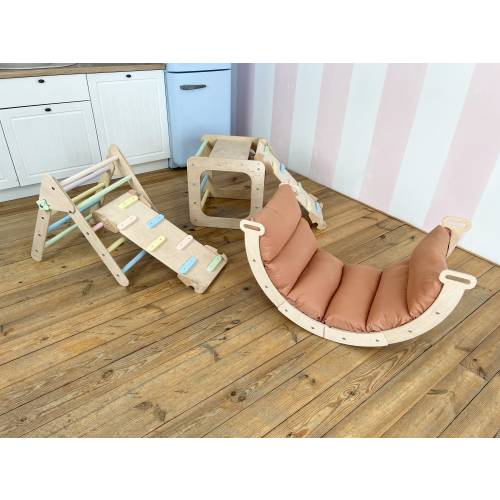 Montessori climber set, Toddler Arch cushion, Kletterdreieck, Toddler baby climbing gym, Indoor playground, Montessori christmas baby gift,