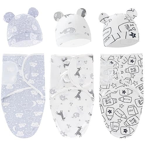 ATONGQI 3-Pack Organic Swaddle Sleep Sacks - Newborn Ergonomic Swaddles 0-3 Months - Baby Blanket Wrap