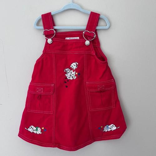 Samara Red Jumper Dress Dalmatian Puppy Pockets...