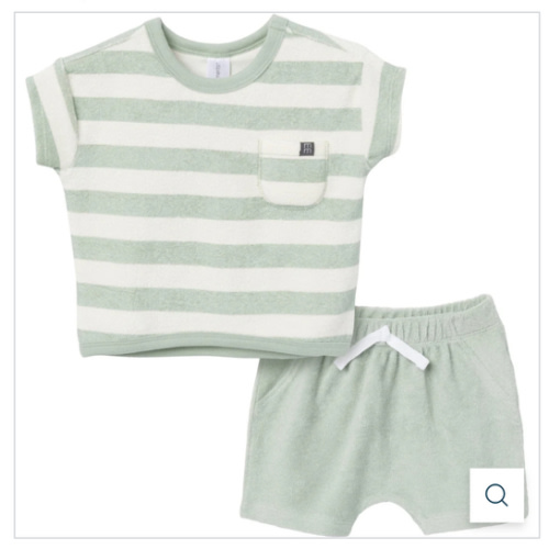 2-Piece Baby Boys Green Stripe Shirt and Shorts Set – Gerber Childrenswear