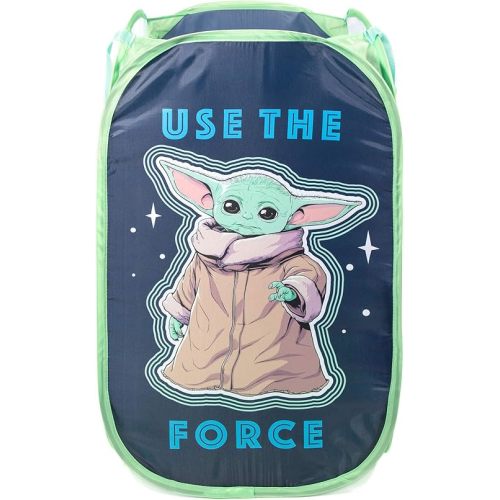 Jay Franco Star Wars The Mandalorian The Child Pop Up Hamper - Mesh Laundry Basket/Bag with Durable Handles - Features Baby Yoda Grogu (Official Star Wars Product)