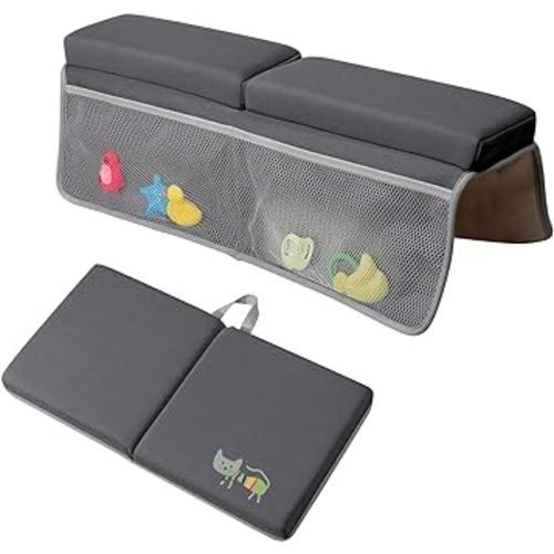 Kneejoys Bath Kneeler and Elbow Rest Pad,Bath Kneeler,Baby Bath Mat,Kneeling Pad,Bath Toy Organizer for Tub,Kneeling Pad for Bathing Baby,Memory Foam,22"X16",Quick Dry,Non-Slip