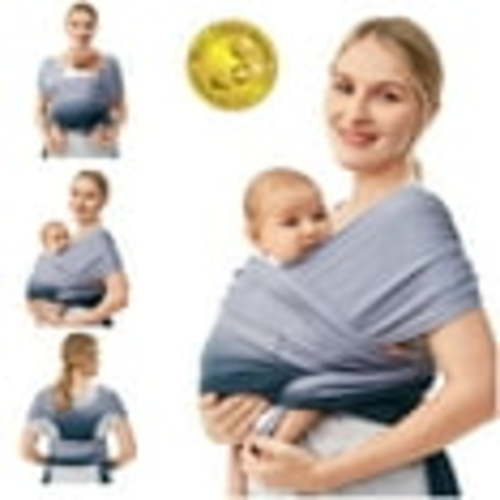 Momcozy Baby Wrap Carrier Slings, Mom Cozy Infant Carrier Slings for Newborn up to 35 lbs, Gradient Blue
