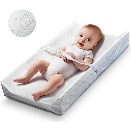 Waterproof Changing Pad, Washable Cover Contour Diaper Changing Pad for Baby Changing Table Pad, Dresser Top, Cover Hypoallergenic Cover