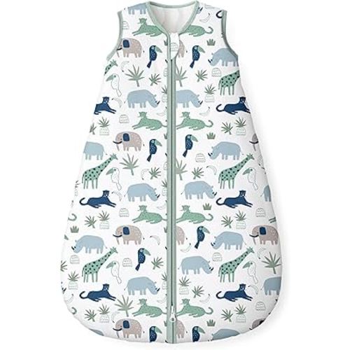 Yoofoss Baby Sleep Sack 6-12 Months, 1.5 Tog Baby Wearable Blanket with 2-Way Zipper, 100% Organic Cotton Fabric Winter Infant Sleeping Sack, Warm Soft Comfy