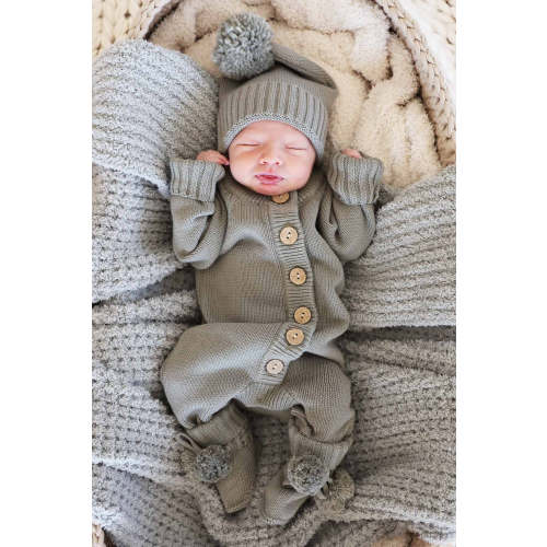 Knit Sweater Button Romper | Caden Lane