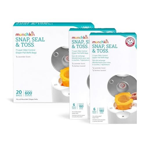 Arm & Hammer Diaper Pail Refills 2x 6 Count & 1x 20 Count, Total 32 Count