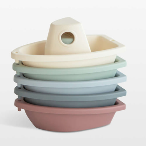 Mushie Stackable Toddler Boats Bath Toy