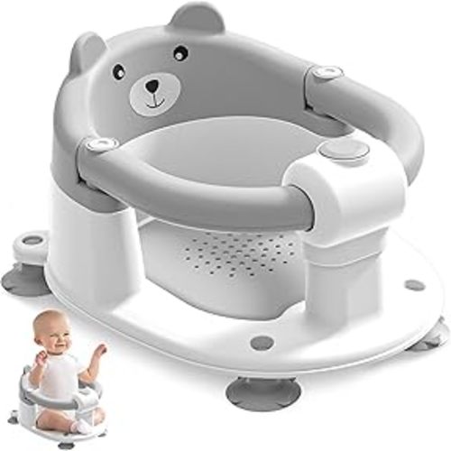 Amazon.com: Ingenuity My Bath Seat for Sit-Up Baby Bathing, Sure & Secure Suction Cups, ASTM Safety Tested & Approved, Backrest for Assisted Sitting, Easy Setup & Storage, Gray : Baby
