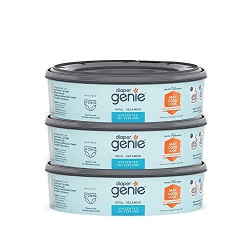 Diaper Genie Bags Refills 270 Count (Pack of 3) with Max Odor Lock | Holds Up to 810 Newborn Diapers