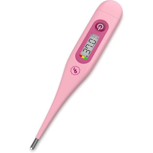 Digital Thermometer ByFloProducts – Perfect Baby Thermometer with Accurate Readings and Fever Indicator - Basal Body Thermometer, Oral Thermometer, Rectal & Underarm with Celsius/Fahrenheit (Pink)