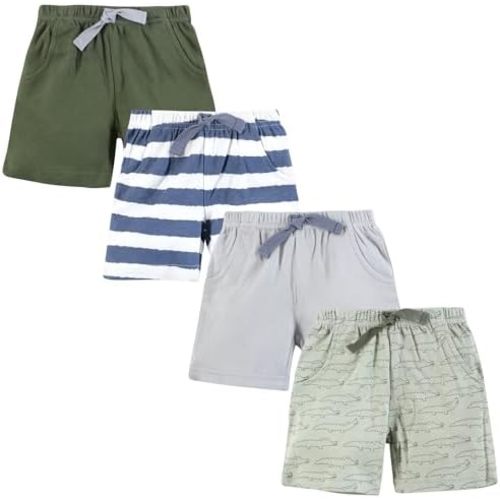 Hudson Baby Unisex Baby Shorts Bottoms 4-Pack