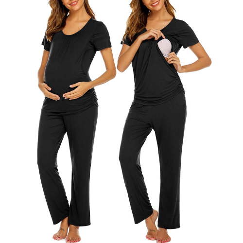 Avidlove Maternity Nursing Pajama Sets Labor Delivery Pjs Louge Set Breastfeeding Pajamas Short Sleeve Top & Pants Pregnancy Sleepwear Set