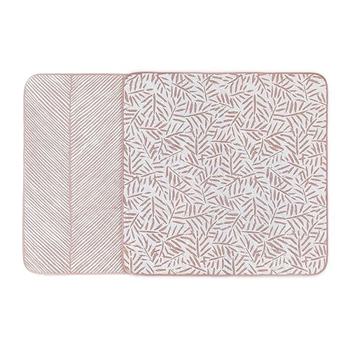 Toddlekind Portable Baby Mat – Organic Cotton 47" x 47" Reversible Indoor/Outdoor Playmat for Babies, Toddlers, Picnics, Patio, and Garden Use 0m+ Seashell (Pink)