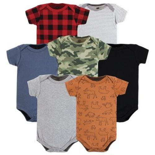 Hudson Baby Infant Boy Cotton Bodysuits, Into The Woods Prints, 0-3 Months