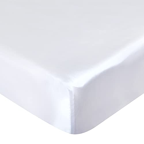 Satin Crib Sheet 2 Pack Crib Sheets for Boys Girls, Soft & Silky Crib Sheets for Baby Hair (52"x28"x8") Fitted Crib Sheet for Standard Crib Mattress, White Crib Sheets