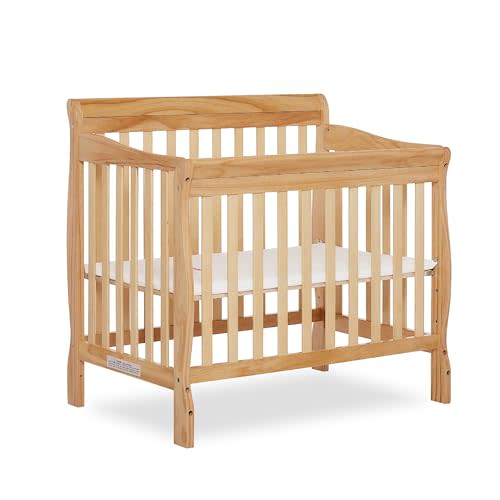 Dream On Me Aden 4-in-1 Convertible Mini Crib In Natural, Greenguard Gold Certified, Non-Toxic Finish, New Zealand Pinewood, With 3 Mattress Height Settings