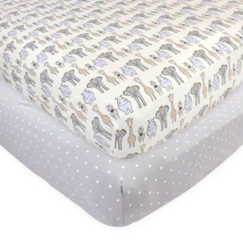 Hudson Baby Infant Boy Cotton Fitted Crib Sheet, Royal Safari, One Size