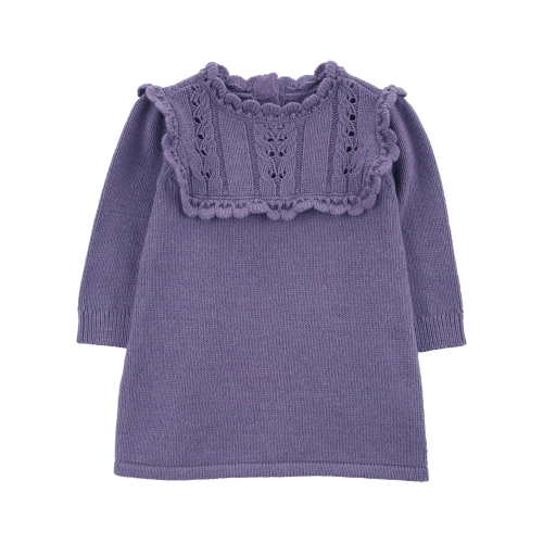 Baby Long-Sleeve Sweater Knit Dress - Purple - OshKosh | Carter's