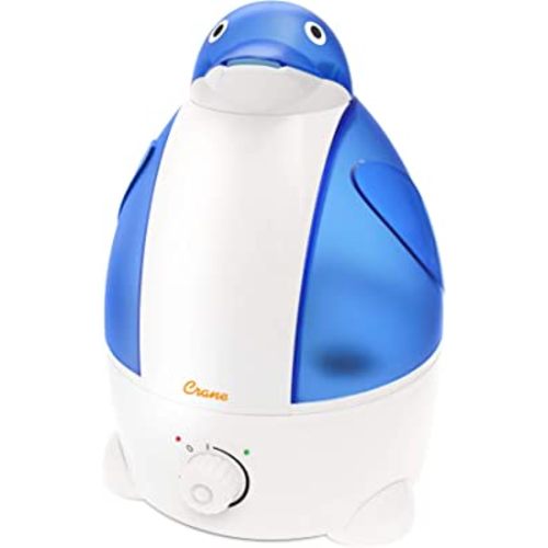 Crane Adorables Ultrasonic Humidifiers for Bedroom and Baby Nursery, 1 Gallon Cool Mist Air Humidifier for Large Room or Kid's Room, Humidifier Filters Optional, Penguin