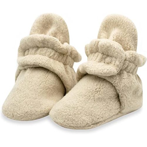 Zutano Unisex Fleece Baby Booties, Soft Sole and Non Slip | Stay On Slipper Socks for Infant/Toddler, Girls, Boys 3-24 Months