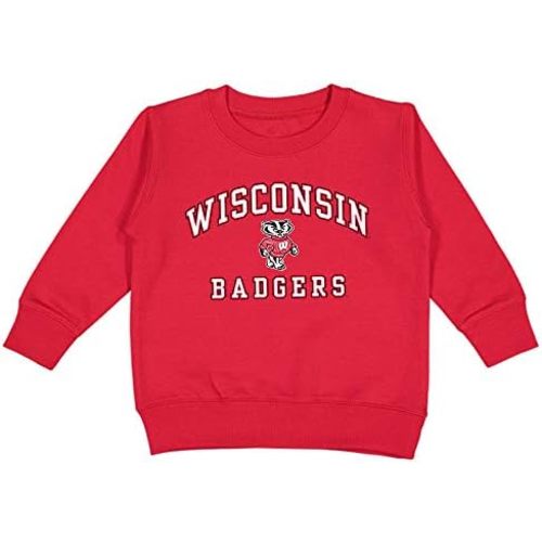 College Kids Wisconsin Badgers Toddler Fleece Crew Neck Sweatshirt