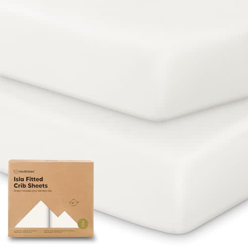 2-Pack Crib Sheets for Boys, Girls - Viscose Derived from Bamboo Fitted Crib Sheet, Baby Crib Sheets Neutral, Crib Mattress Sheet, Toddler Bed Sheets, Baby Sheets for Crib Fitted Sheets (Soft White)
