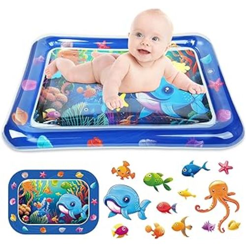 Inflatable Tummy Time Mat - Baby Water Mat, Baby Toys for 3 to 24 Months, Premium Baby Play Mat Tummy Time Toys, Promote Development Infant Toys Baby Gifts, Portable
