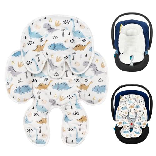 SERAPHY Infant Car Seat Insert, 2-in-1 Newborn Carseat Insert, Universal Car Seat Head Support Baby, Breathable Mesh Newborn Insert for Carseat -Dinosaurs