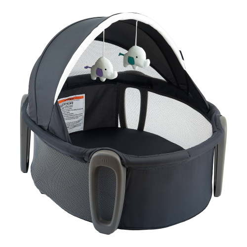 Pamo Babe Portable Playard, Unisex Baby Play Pen with Carrying Bag (Gray)