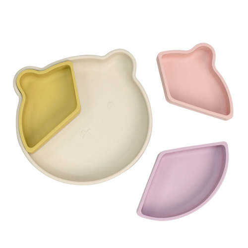 Silicone Bear Divider Plates | Baby Suction Plate – Baby Bertie