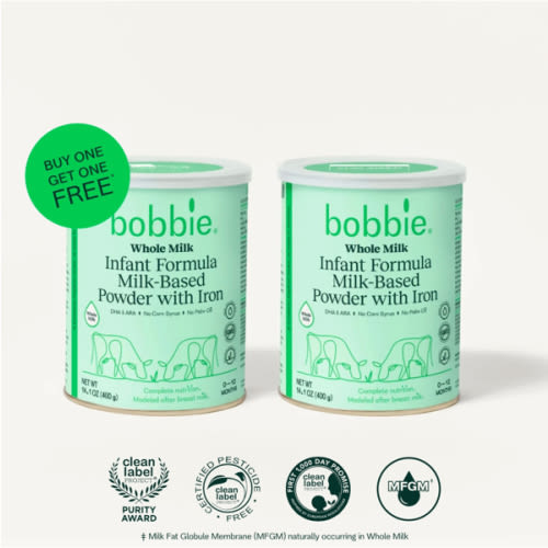 Grass-Fed Whole Milk Infant Formula | Bobbie