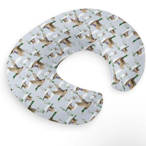 HawSkgFub Duck Hunting Mallard Hunter Nursing Pillow Cover for Baby Boys, Wild Animal Bird Reeds Blue Breastfeeding Pillow Slipcover, Nursing Pillowcase for Newborn Infant, Cover Only