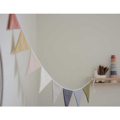 Linen Bunting Banner, Nursery Wall Hanging, Playroom, Toddler Room Decor - Party Garland | Triangle Pennant Banner Flags for Baby Room
