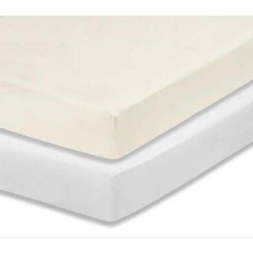 Everyday Kids 2-Pack Fitted Crib Sheets, Soft Microfiber, Fits 28"x52" Crib Mattress, Includes White and Beige Sheets for Nursery